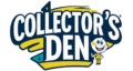playful 'collector's den' logo with teal and yellow